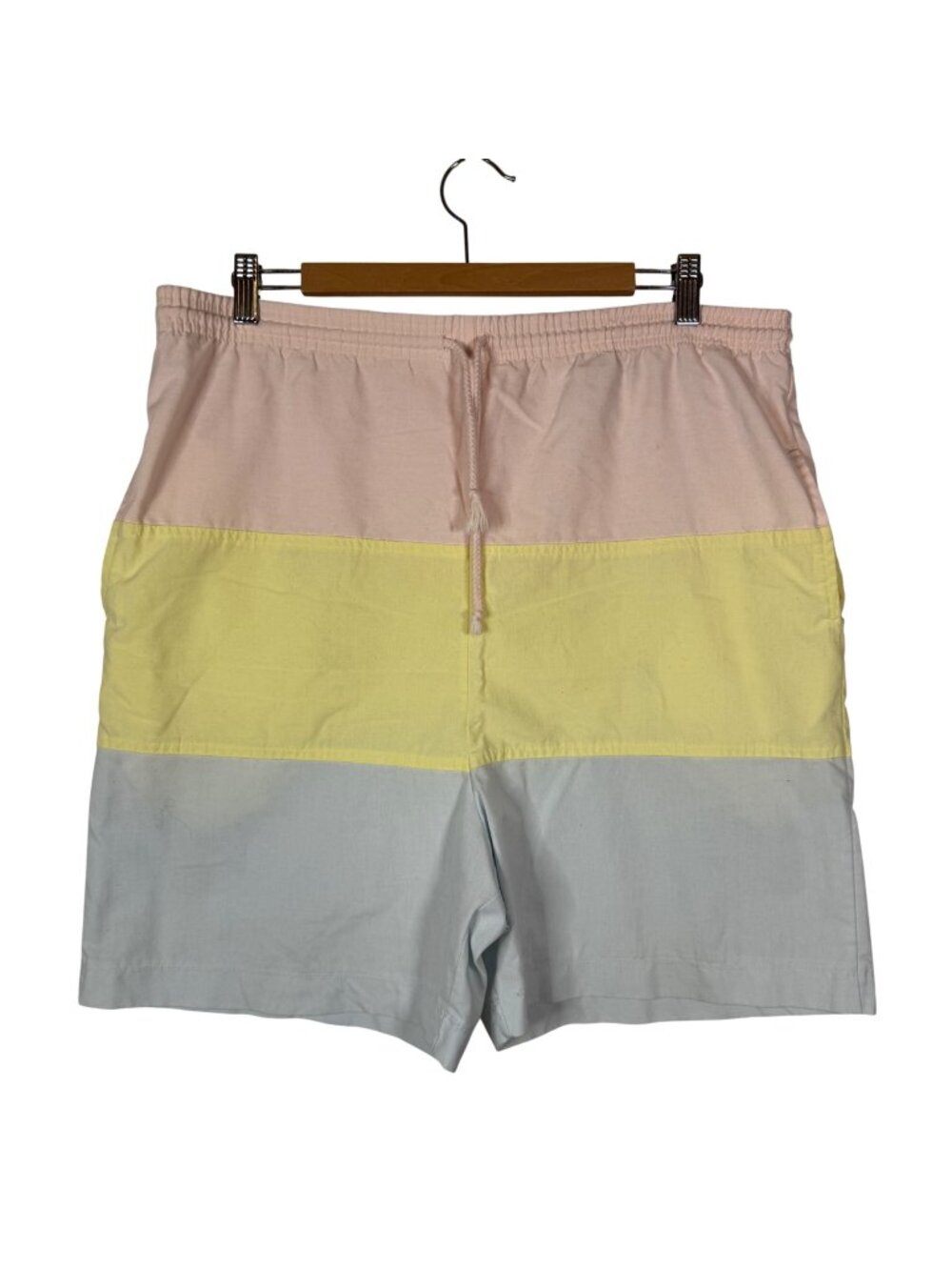 Holiday Beach Club Medium Colorblock Swim Shorts Elastic Waist Retro Kitschy